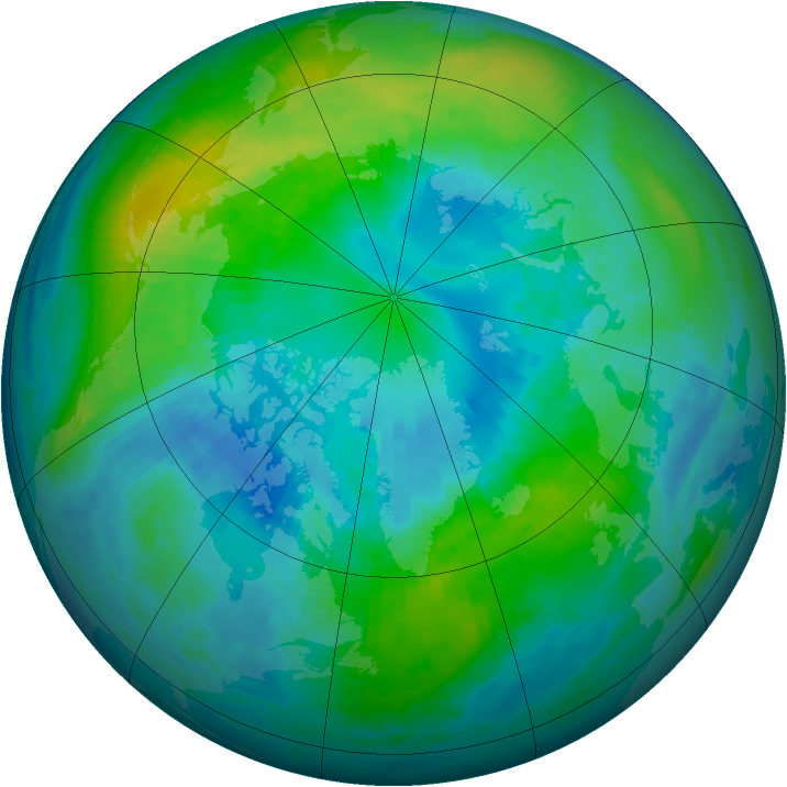Arctic ozone map for 11 October 1984